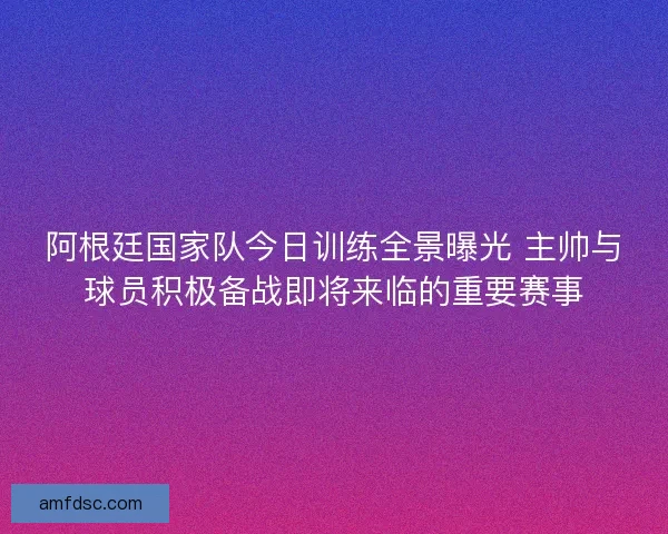 阿根廷国家队今日训练全景曝光 主帅与球员积极备战即将来临的重要赛事
